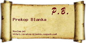Prekop Blanka névjegykártya